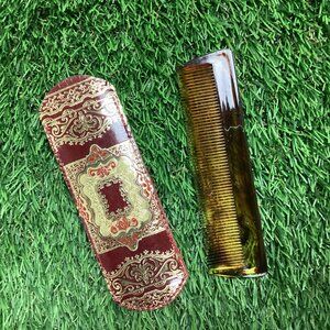 Vintage Florentine Italy Leather Pocket Comb Case